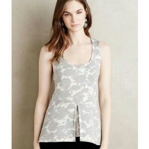 Anthropologie Akemi + Kin Gray & White Peplum Top Size XS